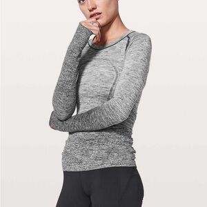 Lululemon Athletica Heathered Gray Long Sleeve Top swiftly long sleeve